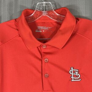 St. Louis Cardinals Nike Golf Polo Shirt Mens XL Red Dri-Fit Tour Performance